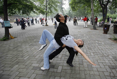 Morning exercise in Beijing