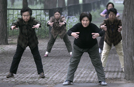 Morning exercise in Beijing