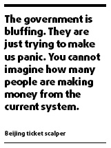 Scalpers laugh off new train ticketing system