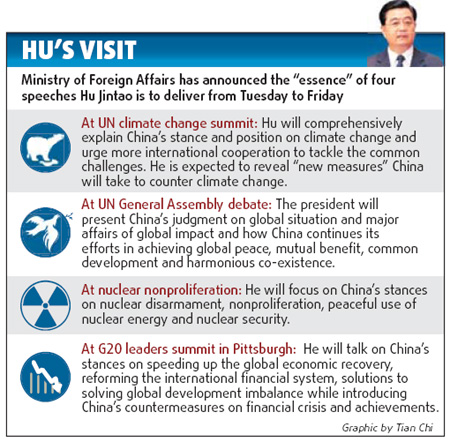 President Hu rolls into US