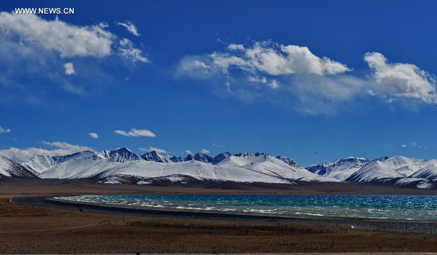 Scenery of Lake Namtso in China's Tibet