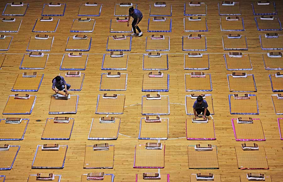 College prepares 300 sleeping mats for parents