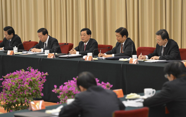 胡錦濤參加江蘇代表團(tuán)討論