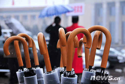 兩會特寫：雪中情 傘下情