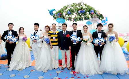 浪漫的水上婚禮