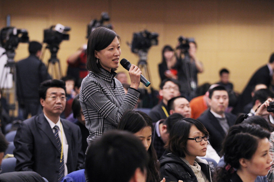 中國日報記者藍瀾提問