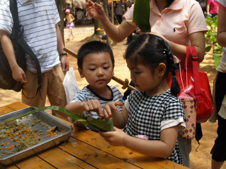 大熊貓吃粽子過端午節