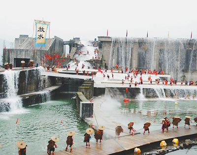 四川都江堰舉行清明放水節紀念李冰