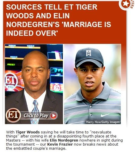 美媒曝伍茲與艾琳已正式分手 兩人即將簽離婚協(xié)議