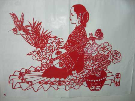 剪紙剪出一片藍天