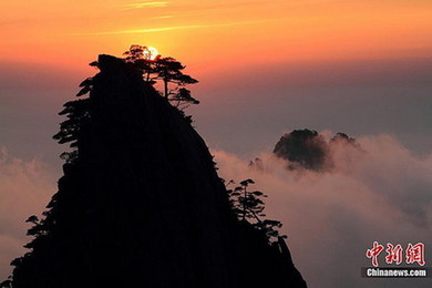 安徽黃山“霞海”絕美風(fēng)光(圖)