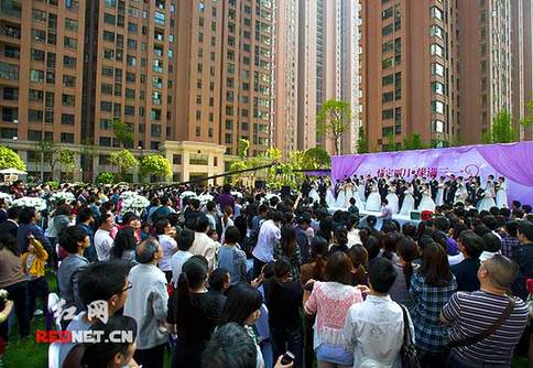 湖南首屆網絡婚博會：20對新人集體步入婚姻殿堂(圖)