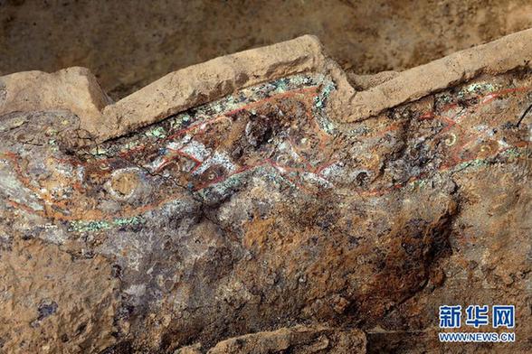 秦兵馬俑坑考古最新發現 皮質漆制彩繪“秦盾”