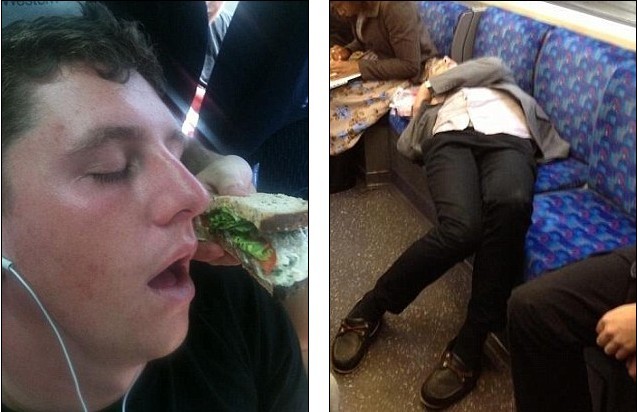 網友曬地鐵公交睡客照片 姿態千奇百怪妙趣橫生