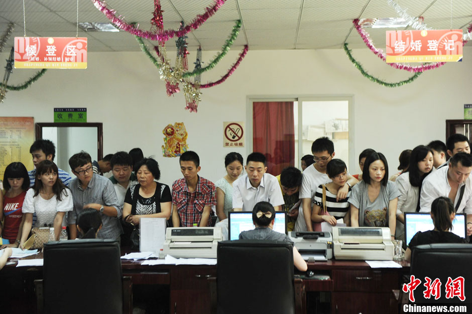 中國情侶扎堆5月20日登記結婚致服務器癱瘓