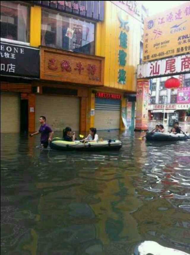 航拍廣東洪水重災區龍窩鎮