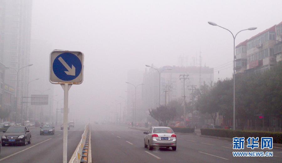 全國多地遭遇霧霾 大明湖成“白紙”一張