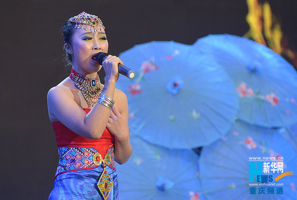 圖為重慶市委常委、政法委書記劉學普正在致辭