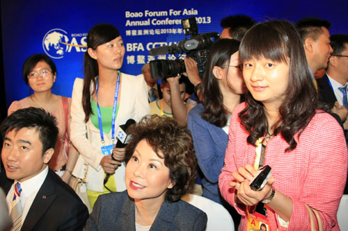 美國前勞工部長趙小蘭參加博鰲青年領袖圓桌會議
