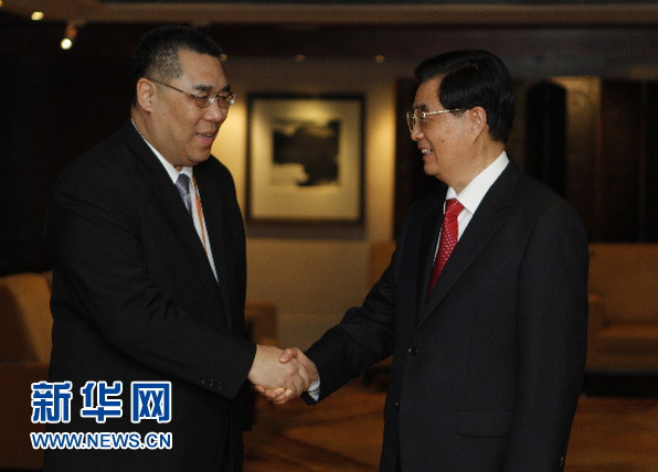 胡錦濤會見澳門特別行政區行政長官崔世安