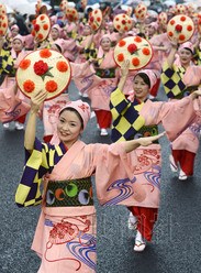 日本傳統活動“花笠節”開幕 將迎數十萬游客