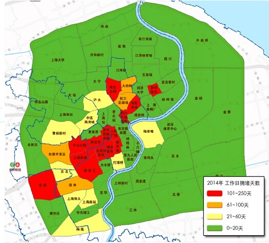 滬發布2014交通運行年報：上海今年更加堵