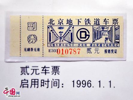 圖說北京地鐵票近半個世紀的演變