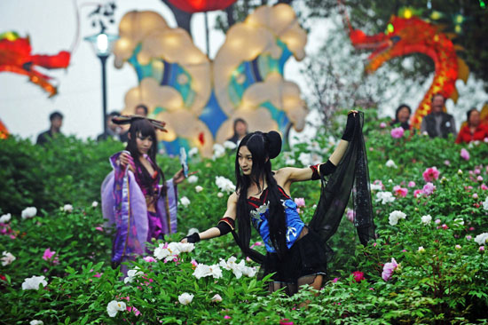 武漢一牡丹園驚現(xiàn)“偽娘團(tuán)”