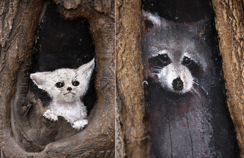 “美途”女孩繪“樹洞畫”裝點城市