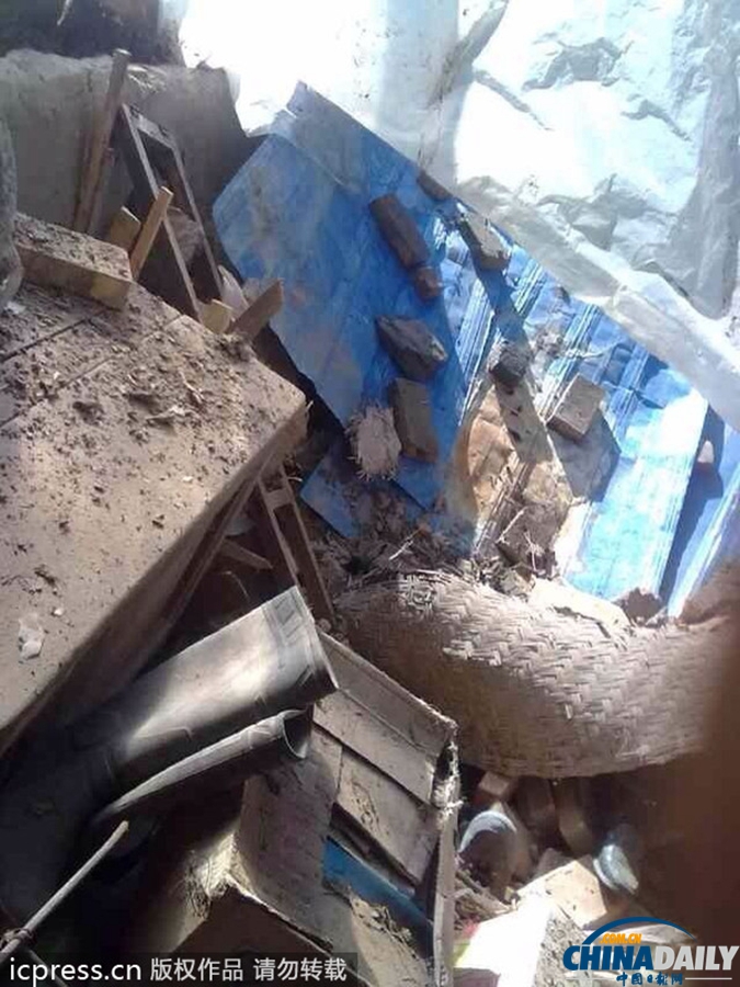 高清組圖：岷縣地震余震不斷致房屋倒塌嚴重