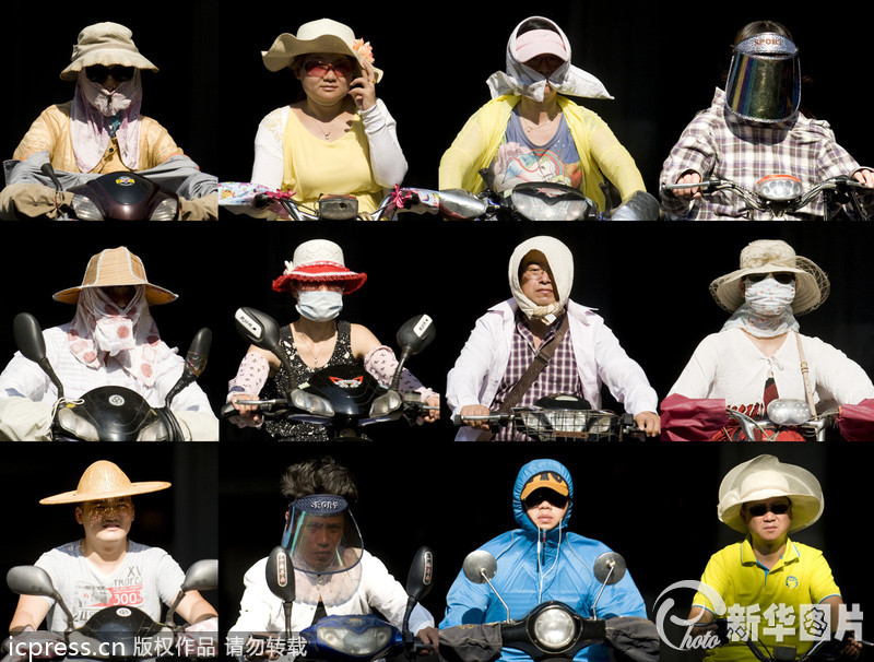 40.4℃高溫破紀錄 杭州市民全副武裝眾生相