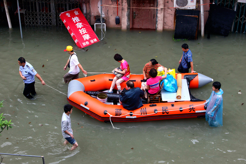 高清：受強臺風“菲特”影響 浙江寧波市區內澇嚴重