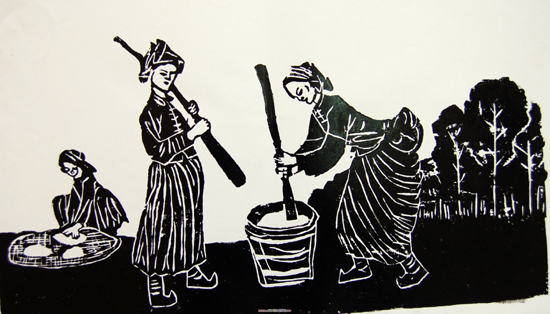 云南馬關：壯族農(nóng)民雕刻壯鄉(xiāng)文明