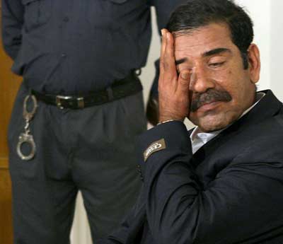 Saddam and his aids in court