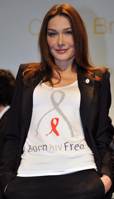 Carla Bruni-Sarkozy at international launch of Born HIV Free campaign