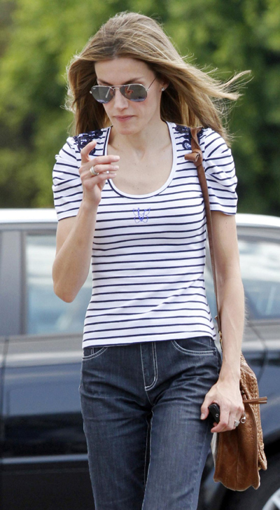 Spain's Crown Prince Felipe and Princess Letizia watch Copa del Rey yacht race