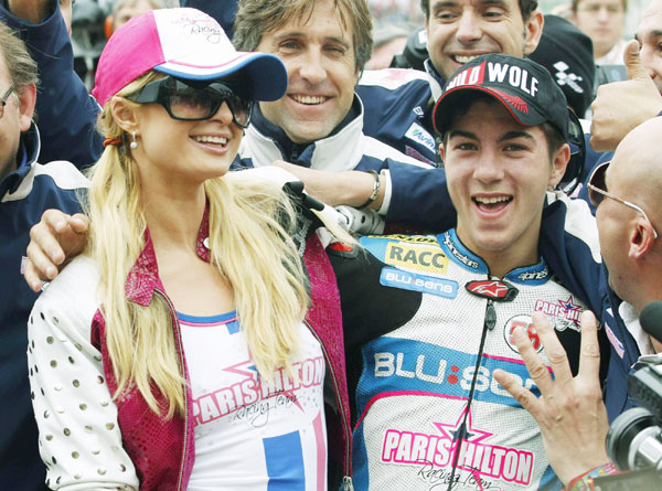 Paris Hilton attends Valencia Motorcycle Grand Prix