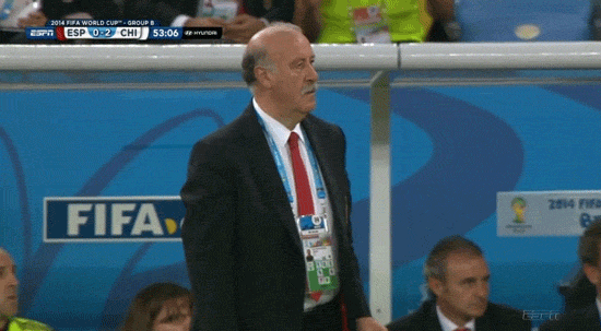 衛(wèi)冕冠軍西班牙的14個(gè)絕望表情