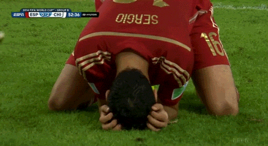 衛冕冠軍西班牙的14個絕望表情