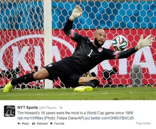 美國(guó)惜敗 門(mén)將霍華德又被玩壞了