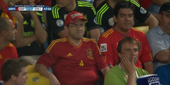 衛(wèi)冕冠軍西班牙的14個絕望表情