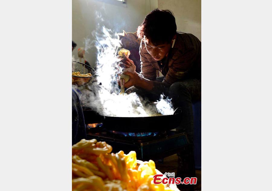 Traditional food 'Kasai' ready for Tibetan New Year