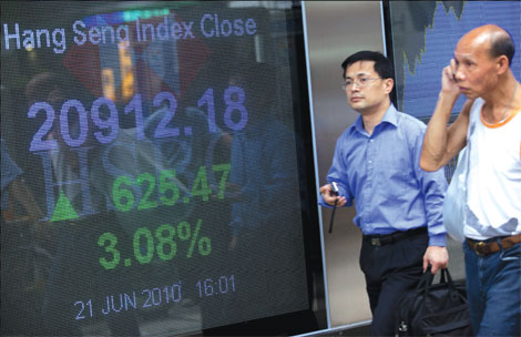 Stocks surge on yuan move