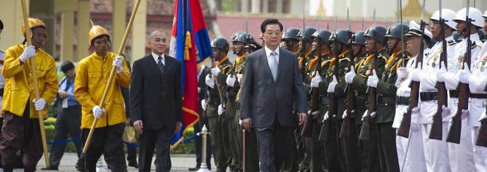 胡錦濤出席柬埔寨國王西哈莫尼舉行的歡迎宴會