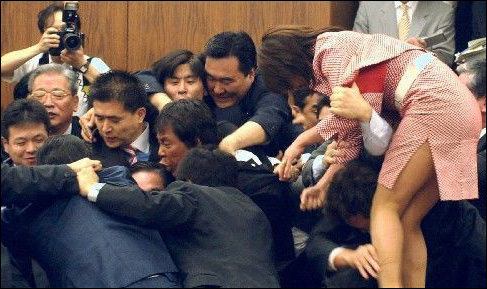 歷數各國議會的“武斗大戲”[組圖]