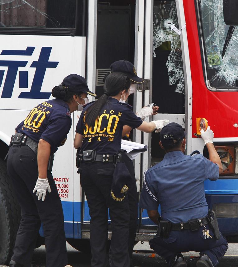 高清組圖：菲律賓警方開始勘察犯罪現場