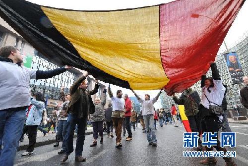 比利時(shí)民眾舉行維護(hù)國(guó)家統(tǒng)一大游行