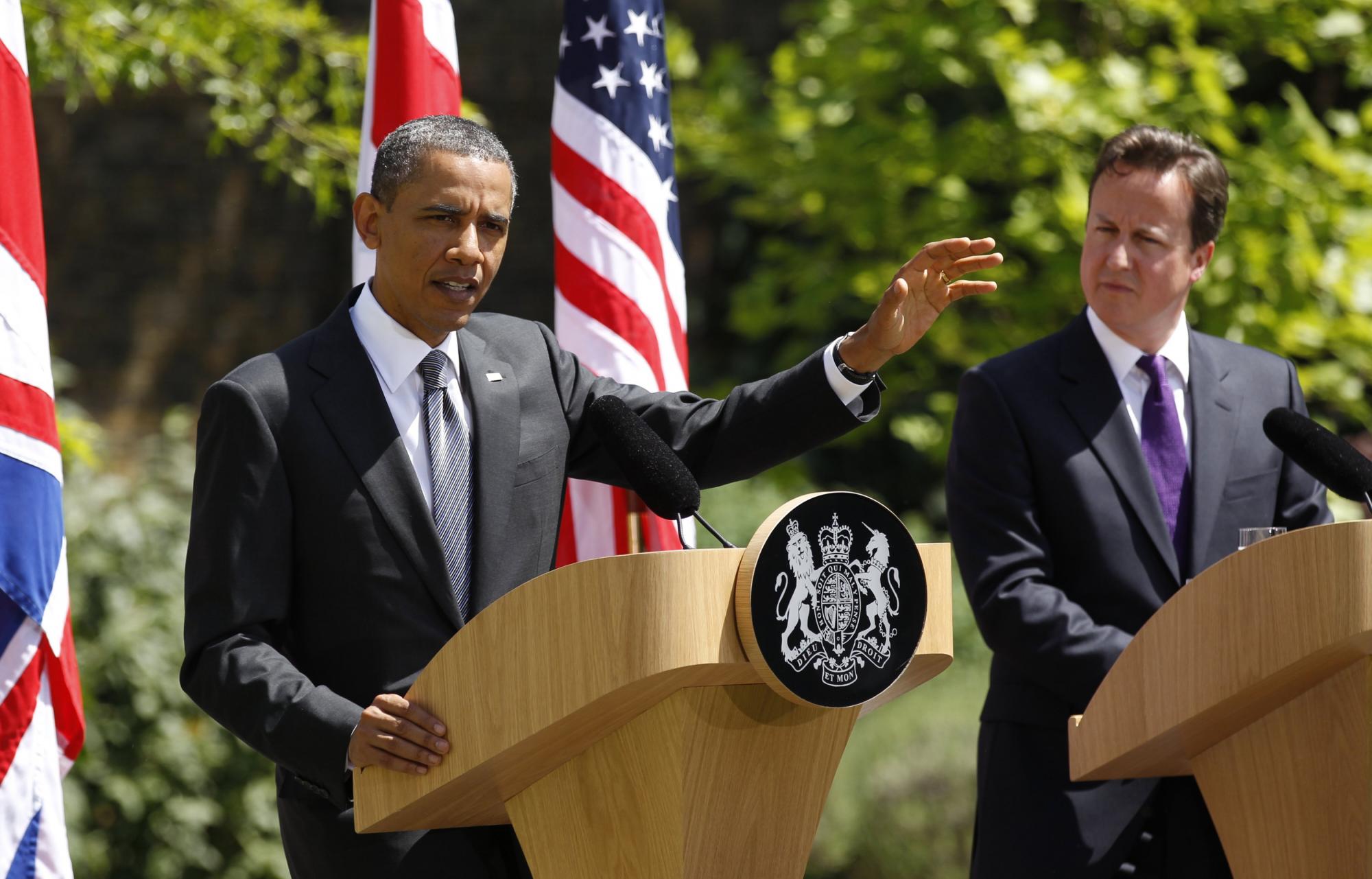 奧巴馬訪英稱西方仍領導世界 警告卡扎菲必須下臺