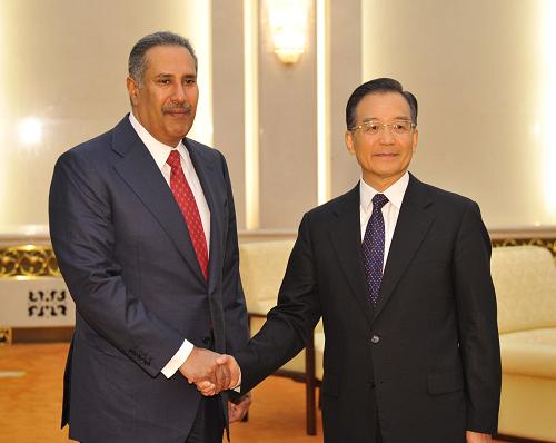 溫家寶會見卡塔爾首相