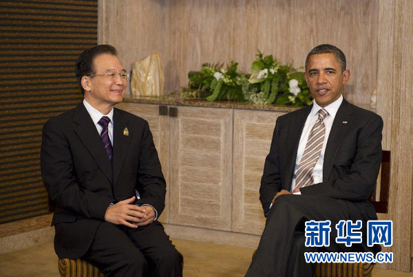 溫家寶會(huì)見美國總統(tǒng)奧巴馬